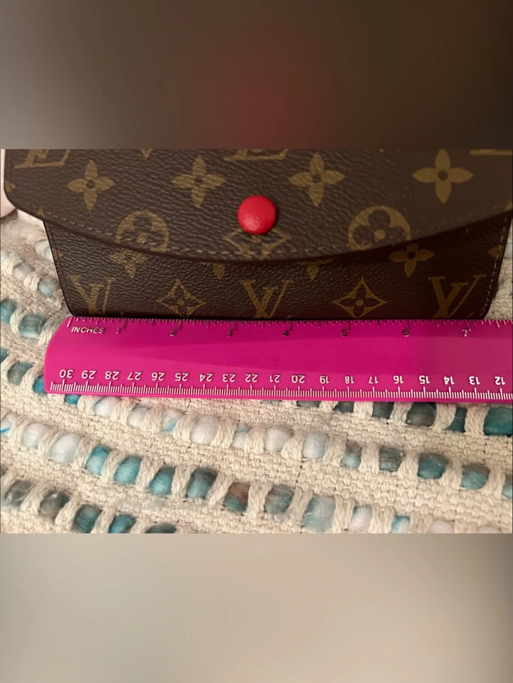 INSPIRED Brown Monogram Wallet with Red Snap